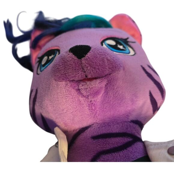 Honey GirlsTeegan Build-a-Bear - Purple Tiger Cat Rock Star HG Plush 20" EUC - Picture 7 of 8
